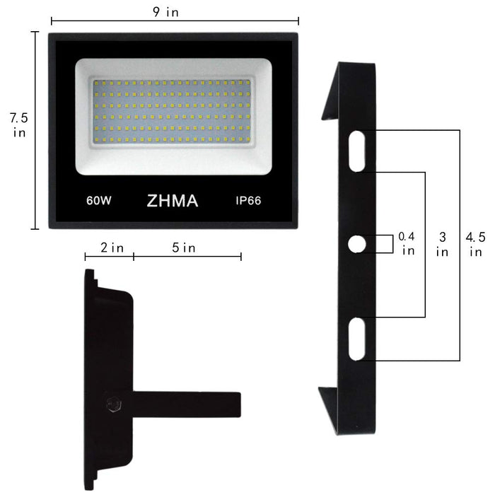 ZHMA Pack 60W LED Outdoor Lighting Flood Lights,Wall Light,Work Ligh —  CHIMIYA