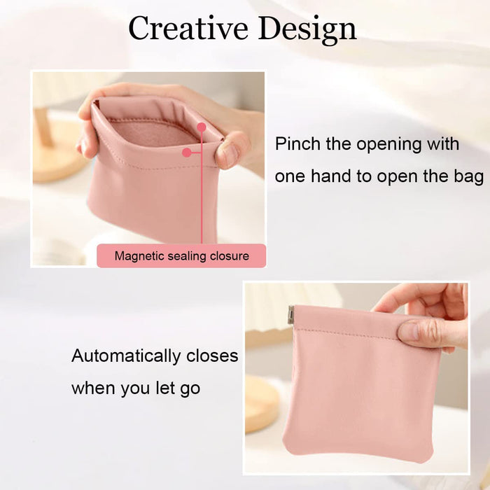 muchly 6Pcs Soft PU Leather Jewelry Travel Bag Pocket Cosmetic Bag Portable Jewelry Organizer for Jewelry?Cosmetics, Headphones