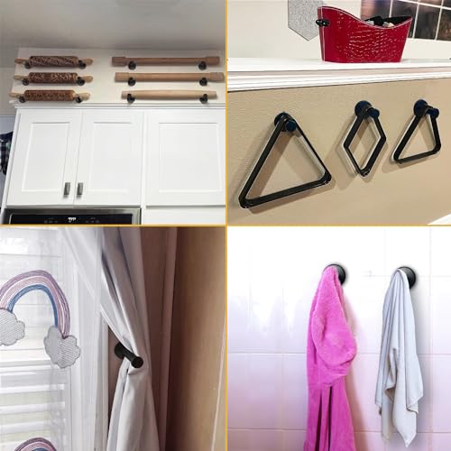 Xiaozu 6Pack Black Coat Hooks, Wall Hooks For Hanging，Bathroom Towel Hooks, Sturdy Wall Mounted Robe Hook, Stainless Steel Heavy