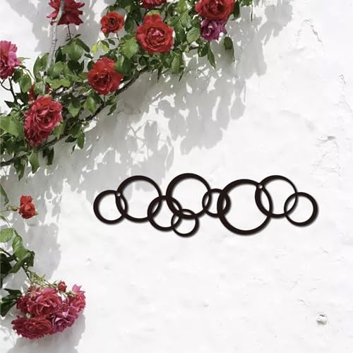 CREATCABIN Round Metal Wall Art Minimalist Black Wall Hanging Decor Wrought Iron Wall Silhouette Sculpture Decoration Sign