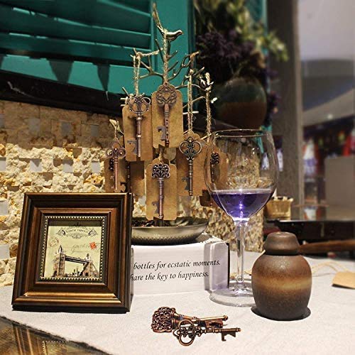 Amajoy 30PCS Mixed Copper Skeleton Key Bottle Opener with Escort Tag Card and Twine for Wedding Favors Baby Shower s for Guests