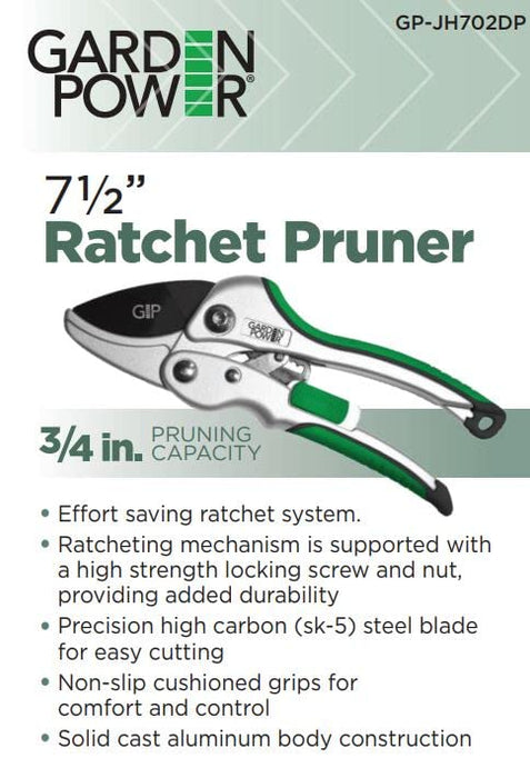 Garden Guru Ratchet Hand Pruning Shears - Professional Garden Clippers with  Ergonomic Grip - Makes Tough Cuts Easy 