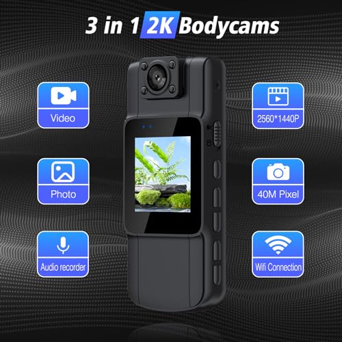 Maigevi 128Gb Wifi Body Camera : 3 In 1 Police Body Worn Cams With Audio Video Recording For Law Enforcement, Wearable Clip Body