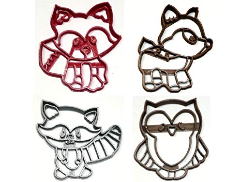 baby woodland animals shower fox deer raccoon owl set of 4 cookie cutters made in usa pr1321