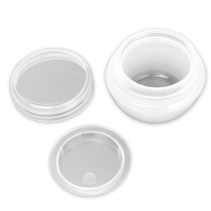Beauticom 12 Pieces 50G/50ML White Frosted Container Jars with Inner Liner for Pills, Medication, Ointments and Other Beauty and Health Aids - BPA Free