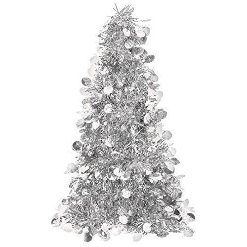Amscan 240595 Christmas Tree Centerpiece, 10", Silver