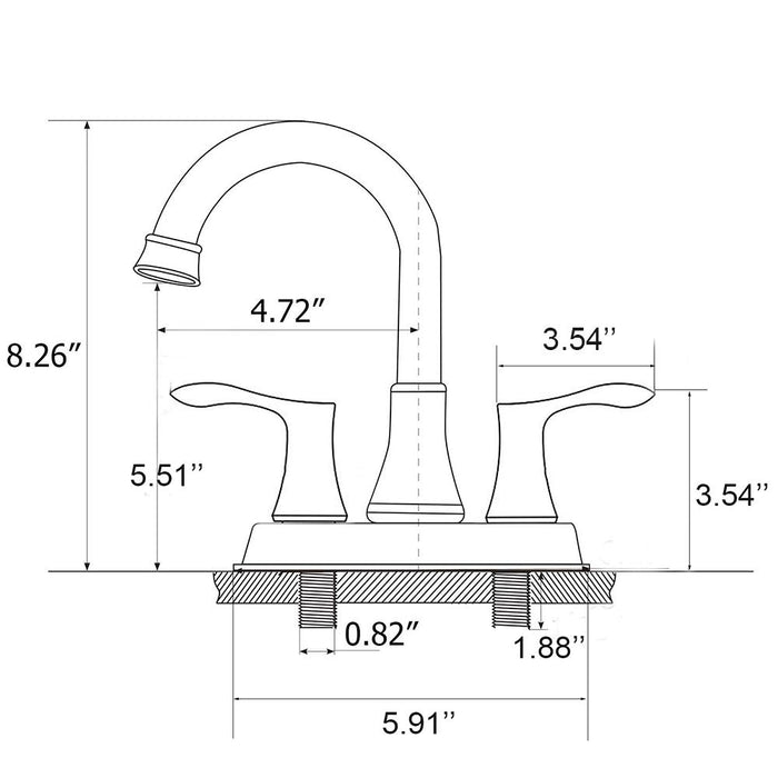 VALISY Lead-Free Modern Commercial 2-Handle Brushed Nickel Bathroom Sink Faucet, High-Arc 4 Inch Centerset Lavatory Vanity Faucets Set for Bathroom Sink with Pop-up Drain & Water Hoses