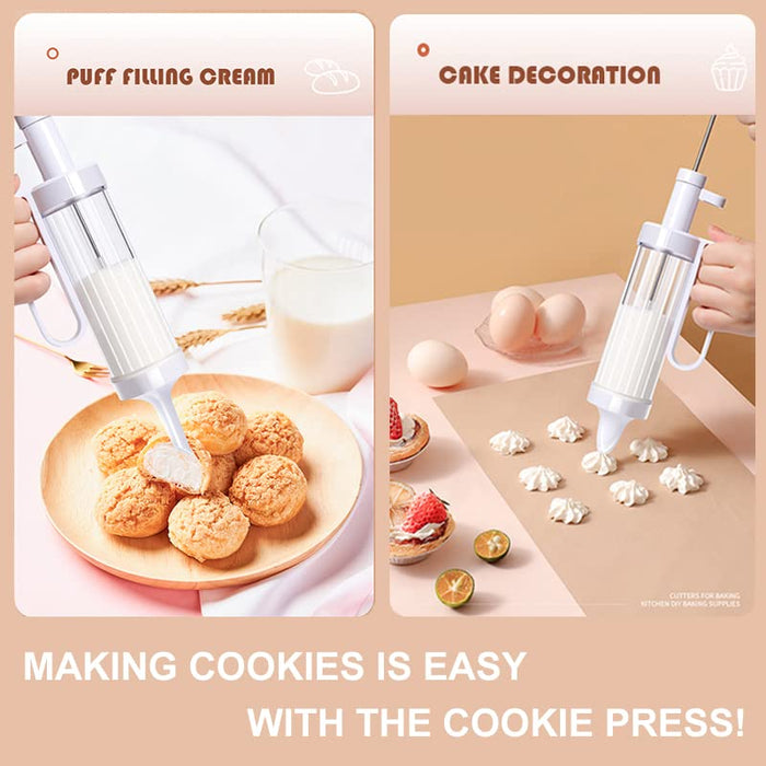Cookie Press Gun Kit for DIY Biscuit Maker and Decoration with 12 Cook —  CHIMIYA