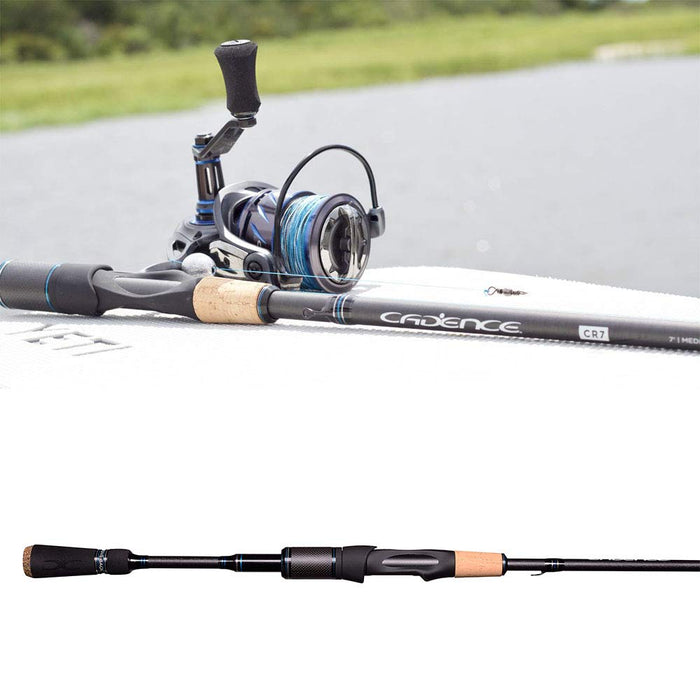 Cadence CR7 Spinning Rod, Fishing Rod with 40 Ton Carbon,Fuji Reel Seat,Durable Stainless Steel Guides with SiC Inserts,Full Assortment of Lengths, Actions for Spinning Reels