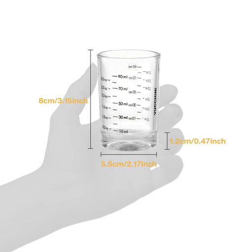 Shot Glass Measuring Cup,3 Ounce/90ML Liquid Heavy High Espresso Glass —  CHIMIYA
