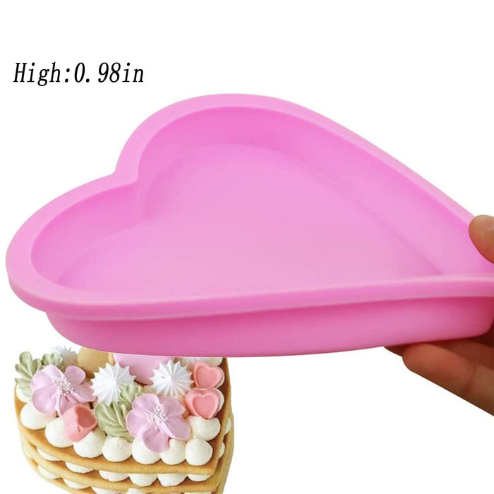 Genericaa 2 Pack Silicone Cake Mold Reusable Small Heart Cake Pan