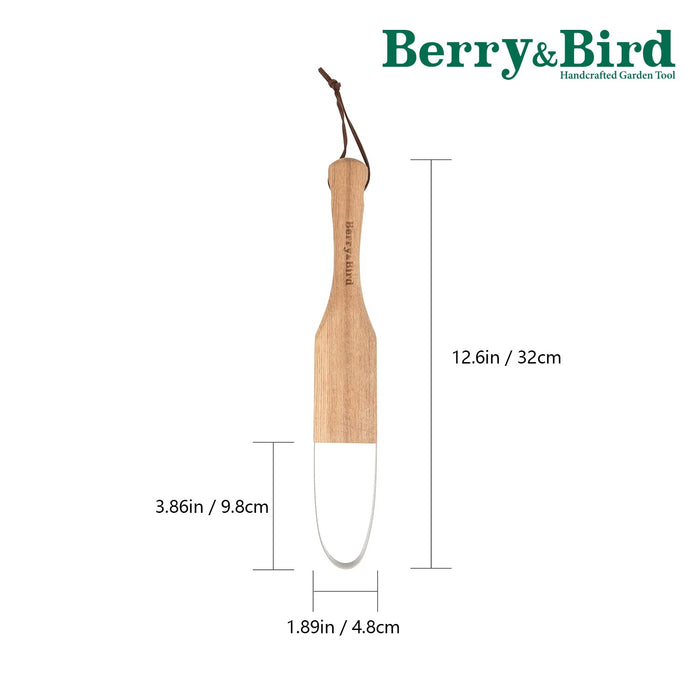 Berry&Bird Loop Weeder, 12.6-Inch Gardening Weed Cutter/Remover, Garden Weeding Scraper Tool with Wood Handle for Gardening, Lawn, Yard Work