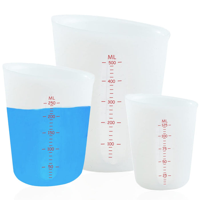 3 PCS Silicone Flexible Measuring Cups,Melting Cups for Epoxy Resin,Bu —  CHIMIYA
