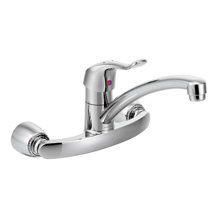 Moen M-DURA Commercial Chrome One-Handle Wall Mount Kitchen Faucet, 8713