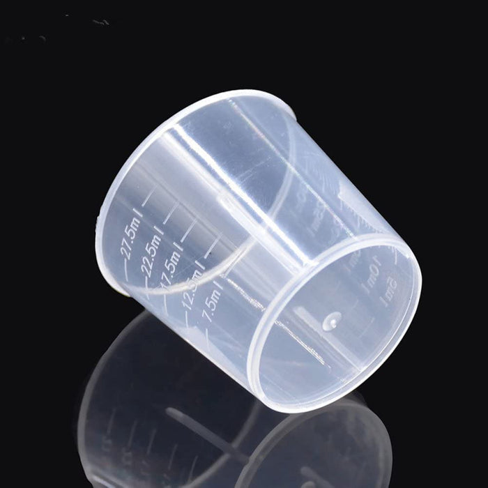 10Pcs 50ml Plastic Liquid Measuring Cups With Lid Laboratory Test