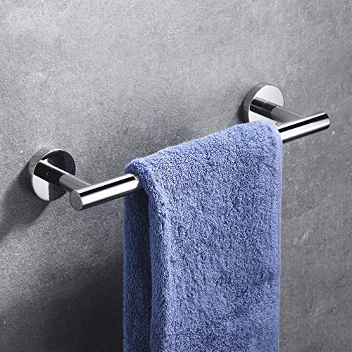 Hoooh 12 Inch Bath Towel Bar Sus 304 Stainless Steel Towel Rack For Bathroom, Kitchen Towel Holder Wall Mount Polished Finish