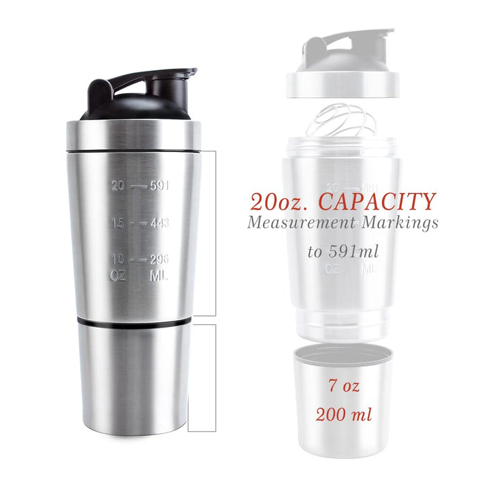 Leak Proof BPA Free Protein Shaker with Storage Compartment and