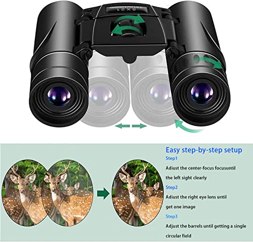 Ziyouhu 8X21 Binoculars Small Compact Light Binoculars,Easy Focus Mini Pocket Binoculars For S Kids Bird Watching，Waterproof Fold