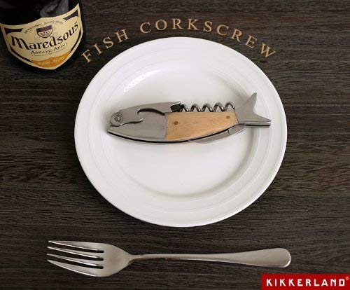 Kikkerland Lightwood Fish Corkscrew