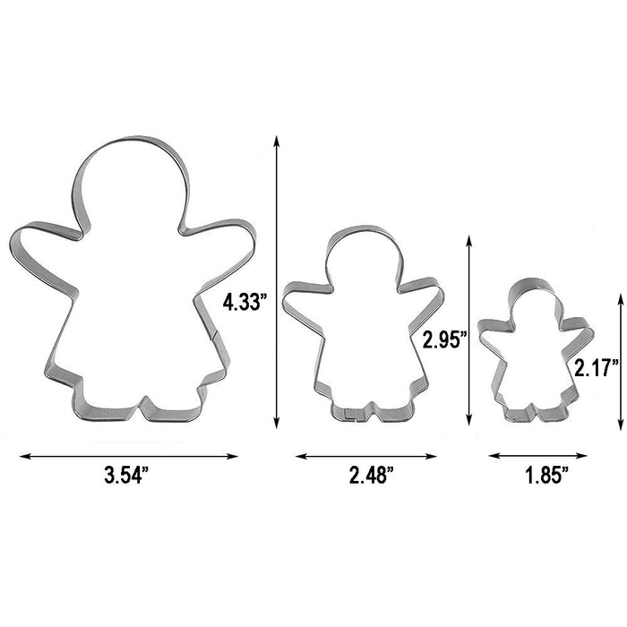 Funny Gingerbread Man Cookie Cutters, Boy and Girl Cookie Cutter Set Molds, 6 Piece