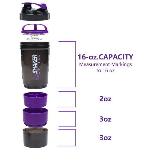 Spider bottle,protein shaker cup 3 in 1 (3 Layers) Sports water bottle 16  fl oz