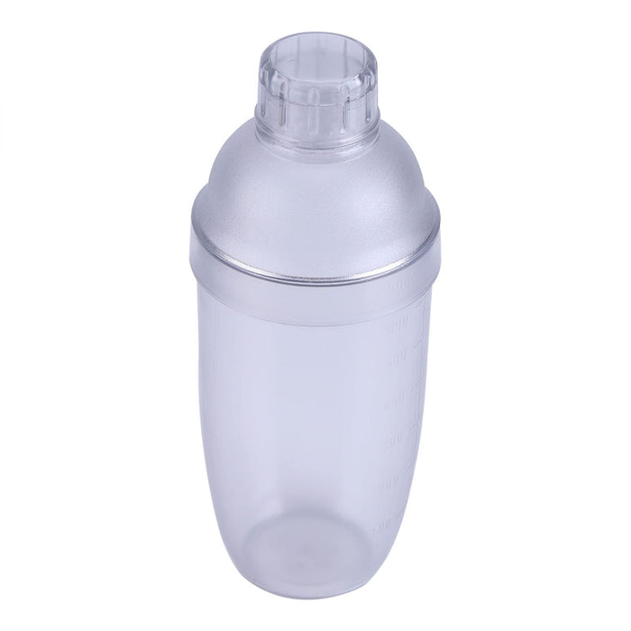 1Pc Plastic Cocktail Shaker with Scale and Strainer Top, Clear Plastic  Cocktail Shaker Bottle Wine Mixer Bottle Cocktail Tea Measuring Jigger for  Bar