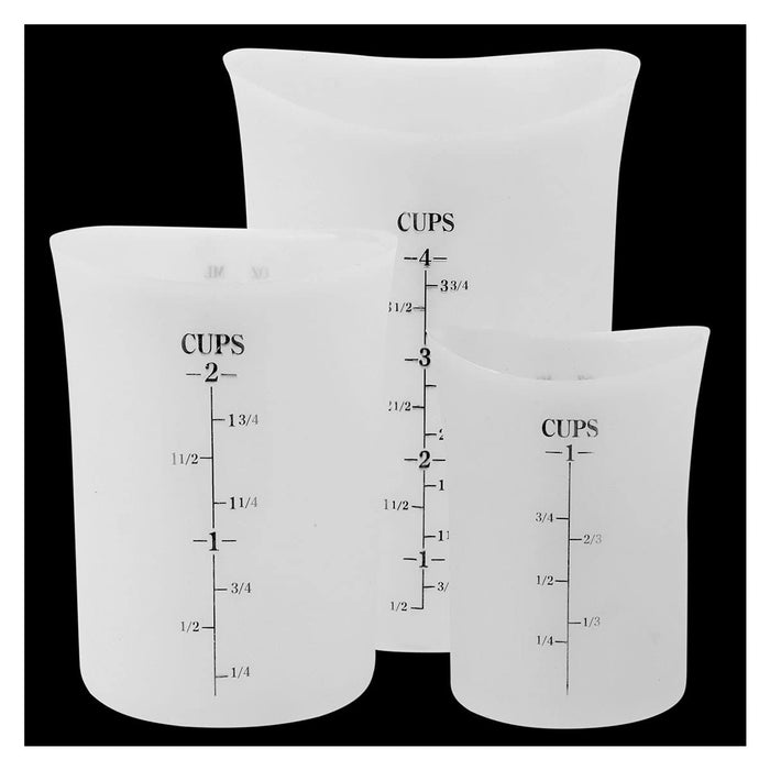 3 PCS Silicone Flexible Measuring Cups,Melting Cups for Epoxy