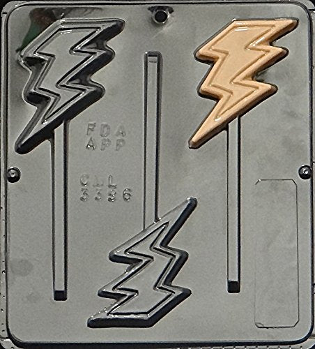 Candy Molds N More Lightning Bolt Lollipop Chocolate Candy Mold 3396