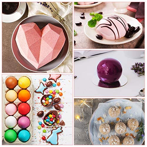 2PCS Valentine's Day Silicone Molds, 6 Heart Design Silicone Molds,  Non-Stick Baking Molds for DIY Valentine's Day Chocolate, Candy, Gummy, Ice  Cubes