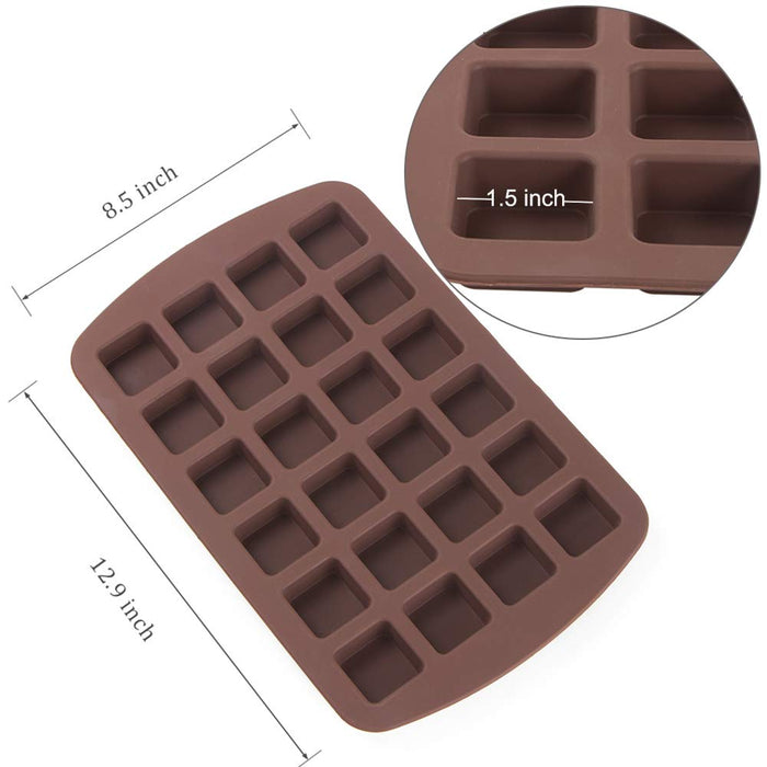Webake Mini Brownie Pan Square Silicone Baking Mold for Keto Fat Bomb, Chocolate, Peanut Butter, Blondie