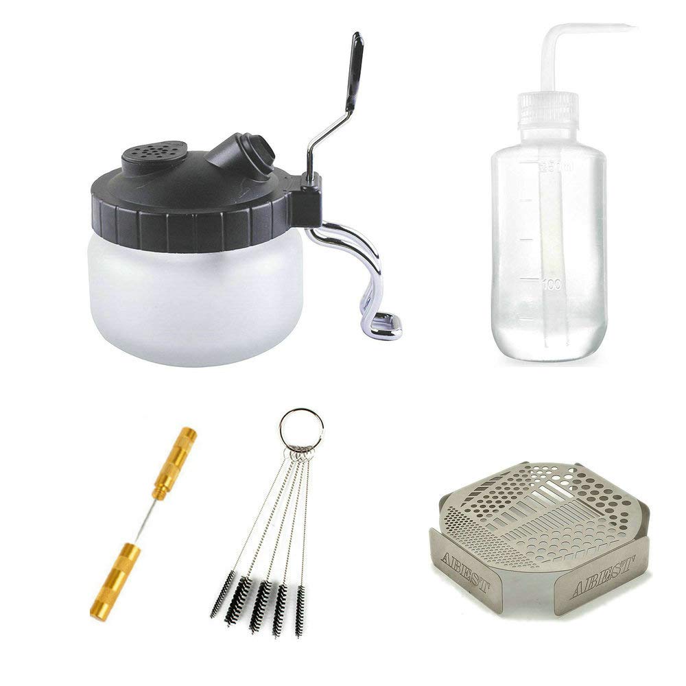 Multifunctional Airbrush Cleaning Pot Wash Station with Holder