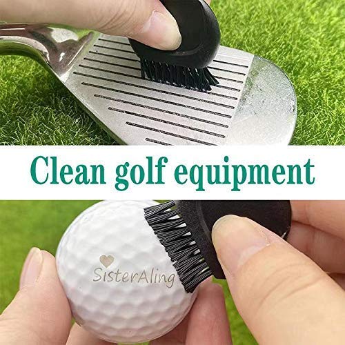 SisterAling Golf Ball Retriever,Stainless Telescopic Extendable Golf Ball Retriever for Water with 2 Pocket Golf Club Cleaner Brush Tool,Golf Accessories,Golf  for Men