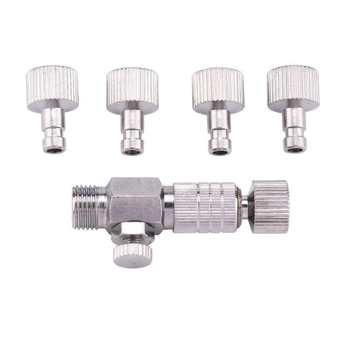 Garosa Metal Airbrush Coupler Professional Lightweight Airbrush Quick Release Plug Coupling Disconnect Coupler with 4pcs Fittings
