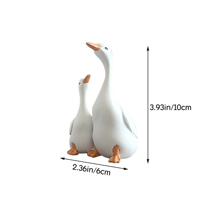 Outdoor Family Duck Statue,Mother Child Animal Garden Statues Decoration,Resin Crafts Fat Duck Goose Ornaments Sculpture for Garden Park Pond Patio Lawn Garden Ornament