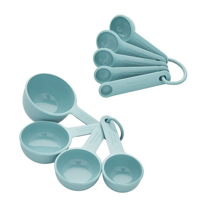 KitchenAid Universal Measuring Cup and Spoon Set, 1/4, 1/2, 1/3, and 1 cup  size, and 1 tablespoon, 1/2 tablespoon, 1 teaspoon, 1/2 teaspoon, and 1/4