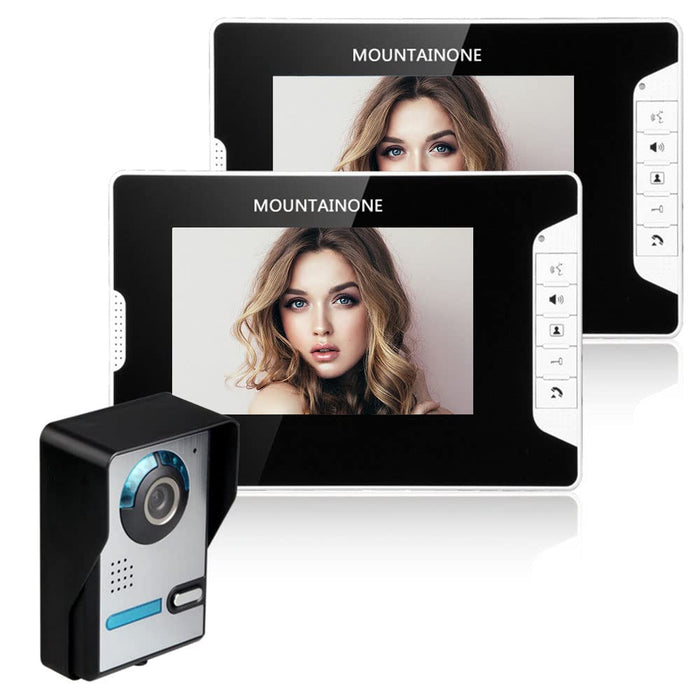 AMOCAM Video Intercom System, 7 Inches Monitor Wired Video Door Phone  Doorbell Kit, IR Night Vision Camera Door Intercom, Support Unlock,  Monitoring