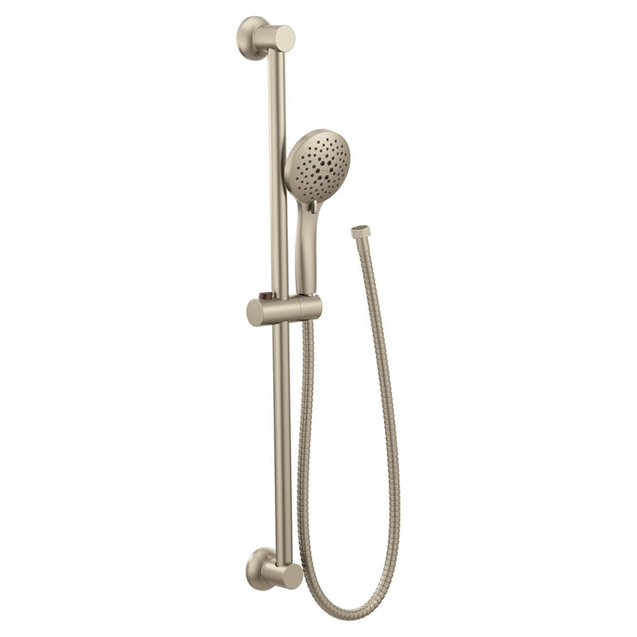 Moen Eco-Performance Brushed Nickel Handheld Shower with Adjustable 30-Inch Slide Bar and 69-Inch Hose, 5-Function Hand Shower  Personalized Spray Options, 3558EPBN