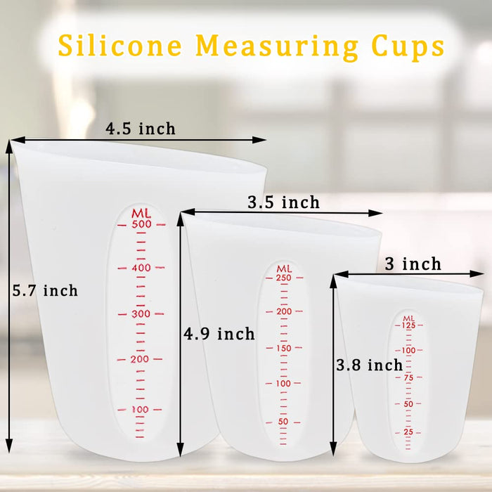 ZUYEE Silicone Measuring Cups Flexible Measure Cups for Epoxy