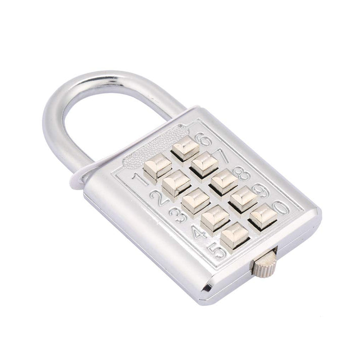 Combination Padlock 10 Keypads and 5 Digit Password Keyless Lock 6mm Lock Rod Digit Padlock for Luggage Lockers(10-Key Electric Silver)