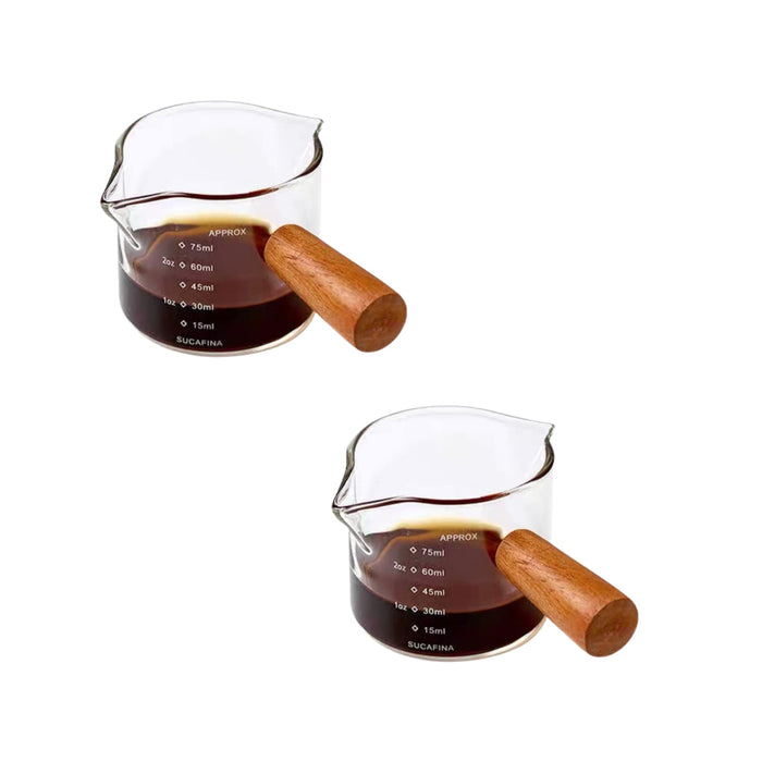 Double Shot Espresso Cups, Espresso Shot Glass With Wooden Handle, Double  Spouts Espresso Cups, Espresso Pouring Cup, Espresso Measuring Glass,  Coffee Measuring Cup, Kitchen Accessaries, Party Supplies, Back To School  Supplies 
