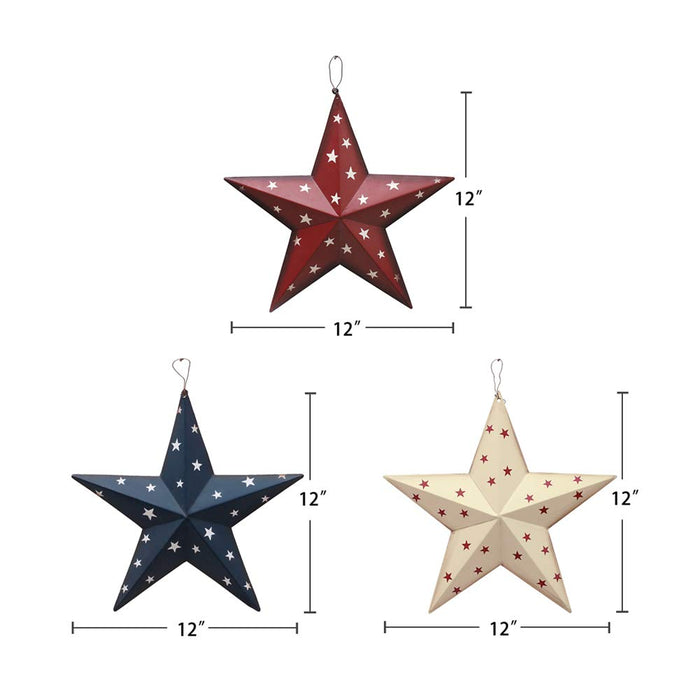 Eview Metal Barn Star Patriotic Home Decor Primitive Indoor Outdoor Wall Art Rustic Hanging Stars Decorations for Walls Fence