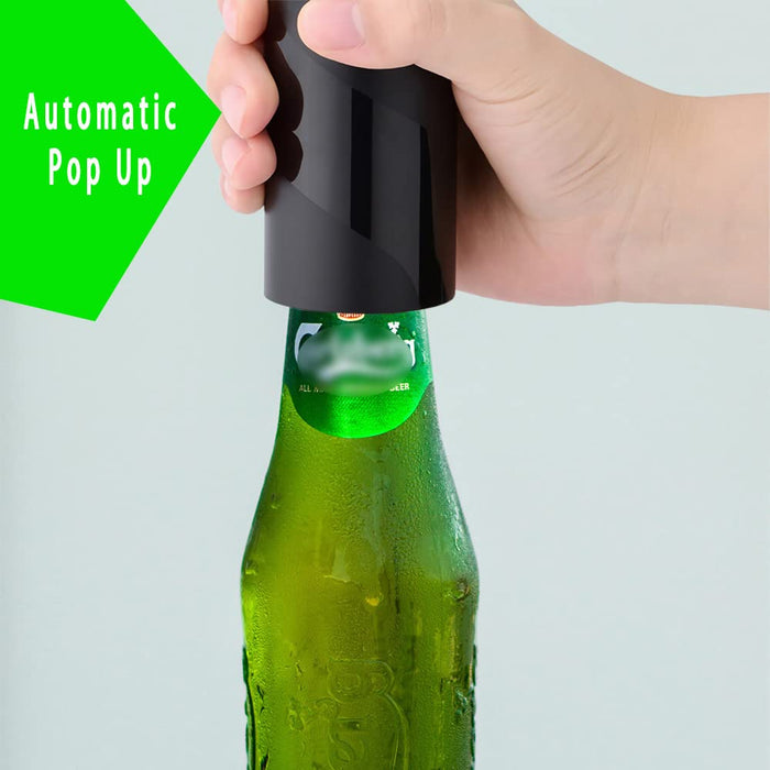 Magnetic Automatic Bottle Opener,beer Gift For Men Father's Day,stainless  Steel Push Down Opener Wine Beer Soda