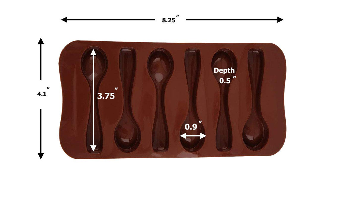 Set of THREE Spoon Shaped Chocolate Silicone Mold Fondant and Jelly Tools Decoration Cupcake Baking (Spoon (3 Pack))