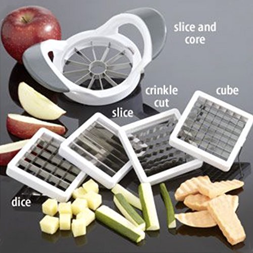 Multifunction Vegetable Cutter: Slices, Julienne, Cubes, Fries, Stainless  Steel Blade, Onion, Carrot, Potato, Tomato, Fruit---gray