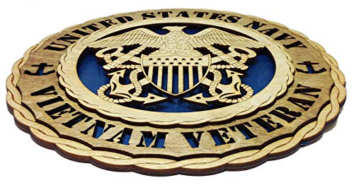 Ctom Laser Accents  Veteran Military Decorative Ctom Laser Crafted Three Dimensional Wooden Wall Plaque with Stand