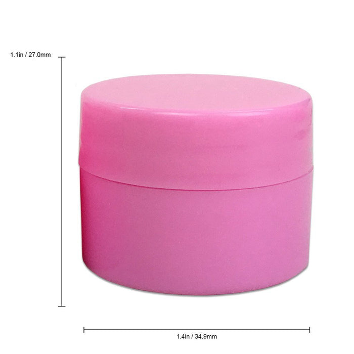 Beauticom 48 Pieces 7G/7ML (0.25oz) Pink Sturdy Thick Double Wall Plastic Container Jar with Foam Lined Lid for Scrubs, Oils, Salves, Creams, Lotions - BPA Free (Quantity: 48 Pieces)