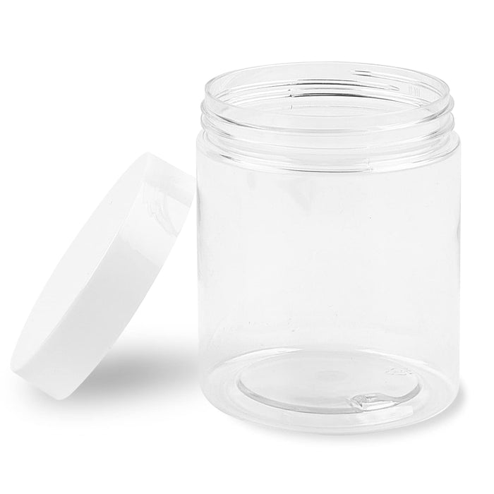 Healthy Packers Slime Containers with Water-tight Lids (8 oz, 12 Pack) -  Clear Plastic Food Storage Jars with Individual Labels- Great for your  slime