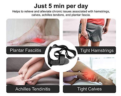 Foot and Calf Stretcher-Stretching Strap For Plantar Fasciitis, Heel Spurs,  Foot Drop, Achilles Tendonitis & Hamstring. Yoga Foot & Leg Stretch Strap.