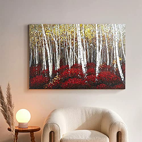 UAC WALL ARTS Watercolor Woods Hand Painted Canvas Wall Art for Home Wall Decor
