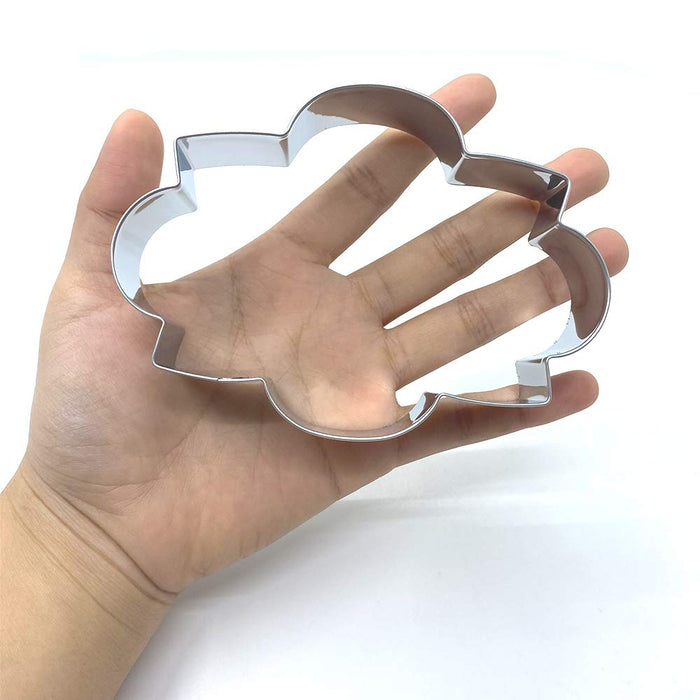 LILIAO Fancy Plaque Cookie Cutter Frame Sandwich Fondant Biscuit Cutter - 4.8 x 3.5 inches - Stainless Steel - by Janka